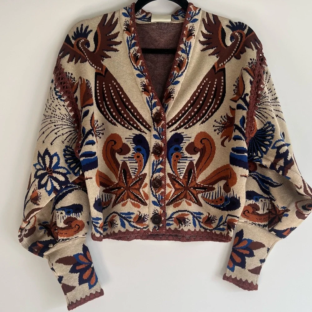 FARM Rio Sand Nature Land Cardigan Size XS NWT - Picture 7 of 16